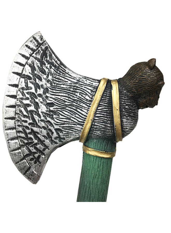 Loquat Bear Axe  Children's Simulation Pu Foam Toy Fire Small Axe Masquerade Props-Color:Green - Image 4
