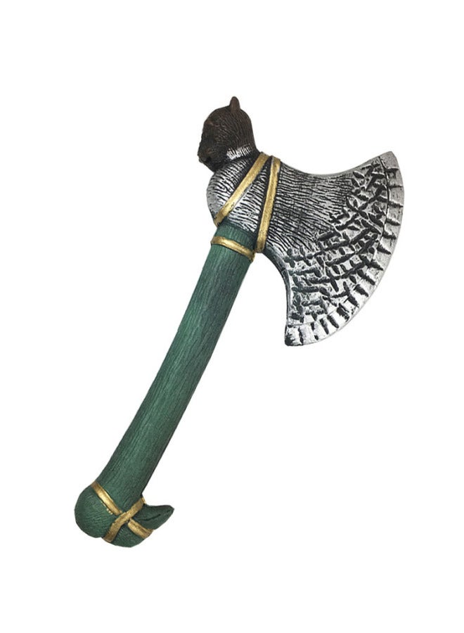 Loquat Bear Axe  Children's Simulation Pu Foam Toy Fire Small Axe Masquerade Props-Color:Green - Image 1
