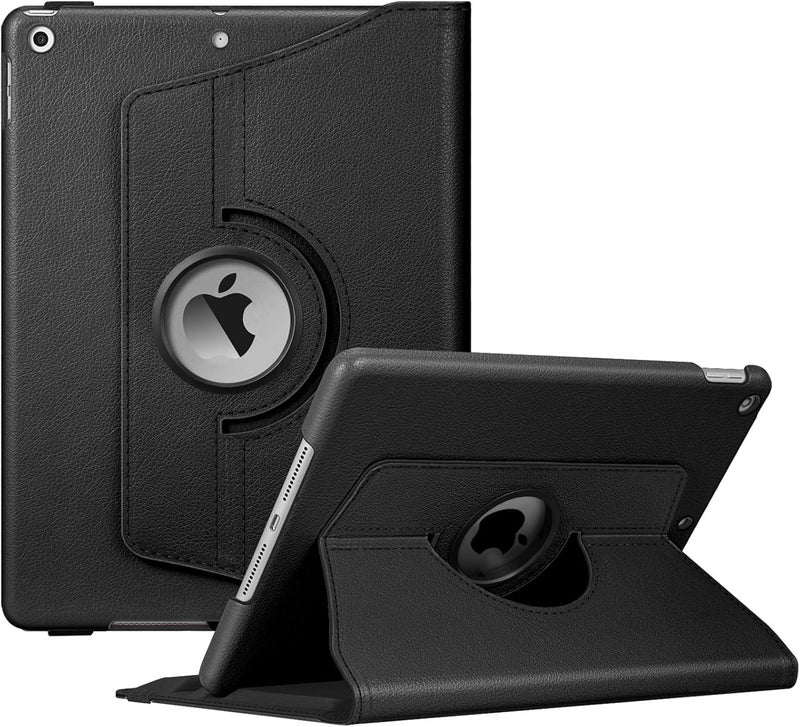 Qubist Rotating Case for iPad 9th Generation (2021) / 8th Generation (2020) / 7th Gen (2019) 10.2 Inch - 360 Degree Rotating Stand Cover with Pencil Holder, Auto Wake Sleep (Black) - Image 1