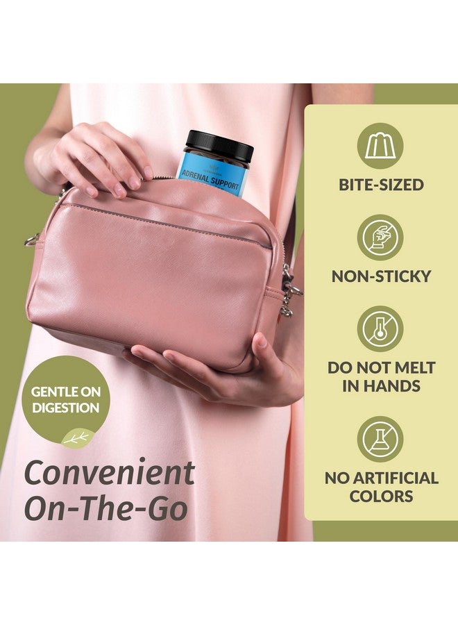 HERBAMAMA Adrenal Support Gummies - Pure Adrenal Complex Supplement for Women with Ashwagandha Root, Rhodiola Rosea & Magnesium - Vegan, Non-GMO - 60 Pectin-Based Blueberry-Flavored Chews - Image 5