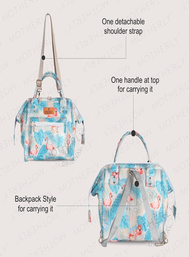 Motherly Mini Diaper Bag for Mothers for Travel, Small Maternity Handbag for Newborn Baby, Mothers Travelling Bag, Multiple Pocket Water Resistant Baby Bag(Flamingo) - Image 2
