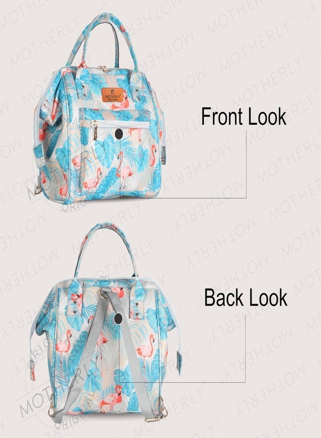 Motherly Mini Diaper Bag for Mothers for Travel, Small Maternity Handbag for Newborn Baby, Mothers Travelling Bag, Multiple Pocket Water Resistant Baby Bag(Flamingo) - Image 3