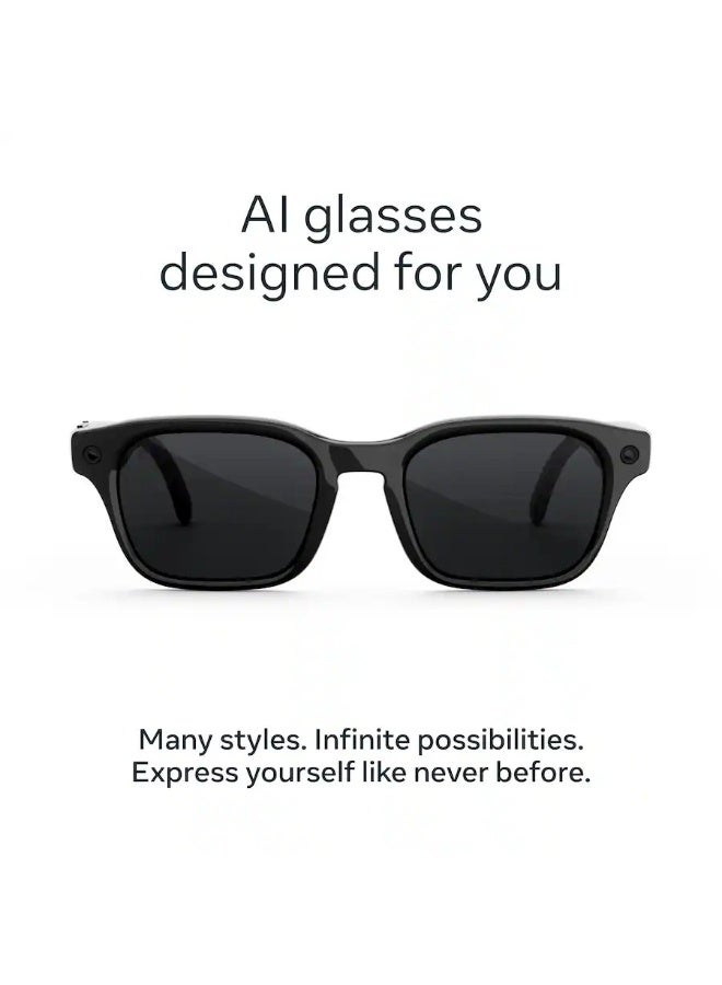 Meta 155 mAh Meta Adventurer - Smart AI glasses for Women, Men—Meta AI, 12MP Camera, Live Translate — Polarized Grey Lenses - Classic Black - Size: Large Classic Black - Image 2