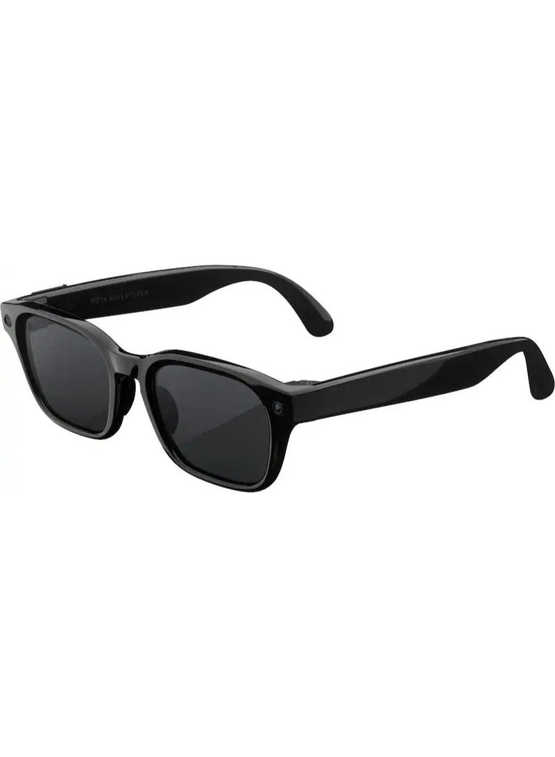 Meta 155 mAh Meta Adventurer - Smart AI glasses for Women, Men—Meta AI, 12MP Camera, Live Translate — Polarized Grey Lenses - Classic Black - Size: Large Classic Black - Image 1