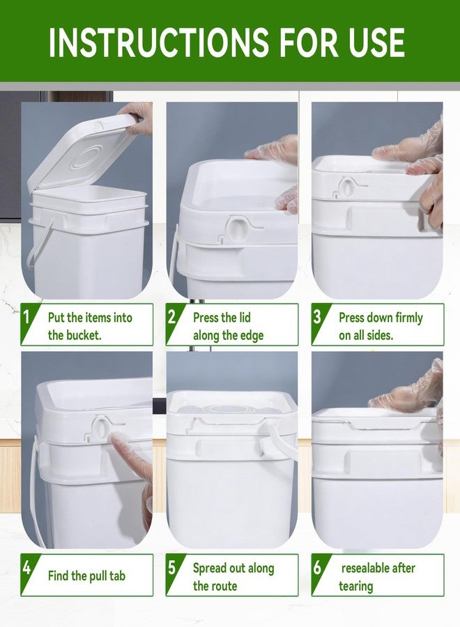 UMETASS Bucket with Lid - 4 Packs Square Clear Plastic Storage Containers, Food Safe with Handle, Airtight Pressure Lids for Kitchen & Home (White, 34 oz) - Image 5