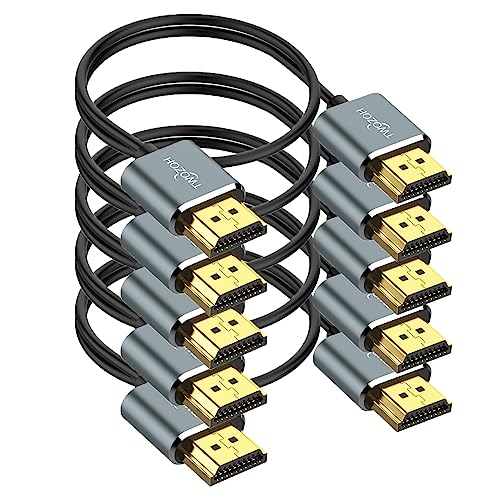 Twozoh Slim 4K HDMI Cable 1FT 5 Pack Ultra Thin Flexible Skinny HDMI to HDMI 20 Cord Support 4K60HZ 18gbps Laptop Monitor PS5 PS4 Xbox One Fire TV - Image 1