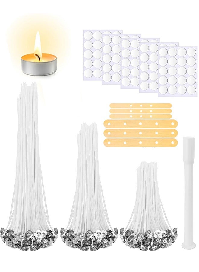 150 قطعة فلك شمعة لصنع الشموع، 100 قطعة فلس شمعة الملصقات، 6 قطع شمعة خشبية جهاز مركز الشمعة، فلك قطني مشمع مع مادة واقية للمعادن أقراص لصنع الشموع، 4 بوصة، 6 بوصة، 8 بوصة - Image 1