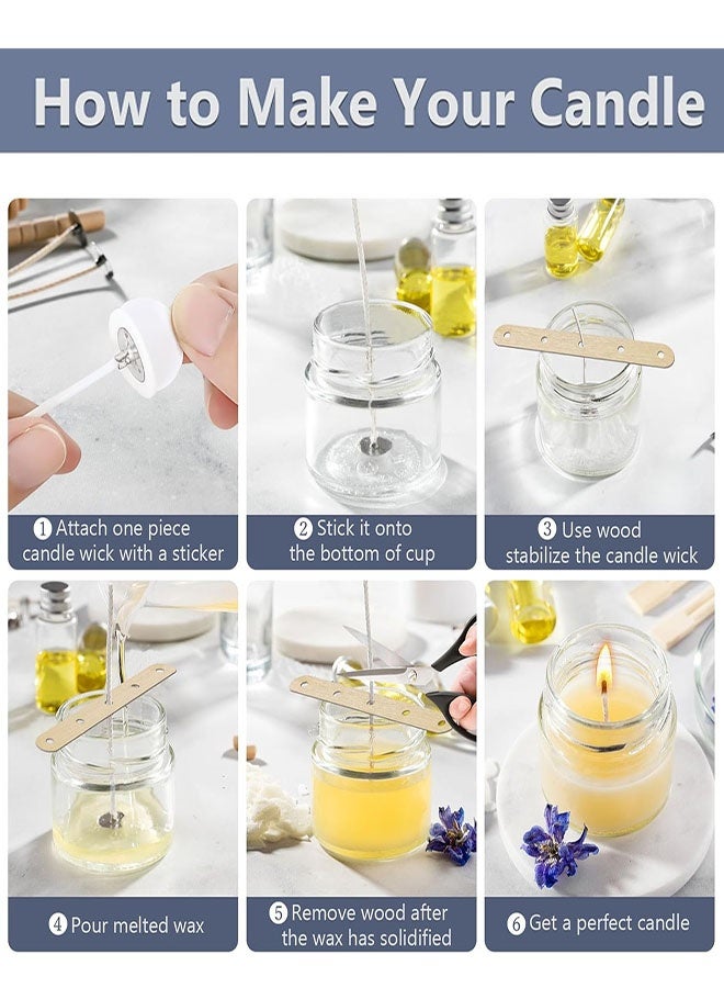 150 قطعة فلك شمعة لصنع الشموع، 100 قطعة فلس شمعة الملصقات، 6 قطع شمعة خشبية جهاز مركز الشمعة، فلك قطني مشمع مع مادة واقية للمعادن أقراص لصنع الشموع، 4 بوصة، 6 بوصة، 8 بوصة - Image 3