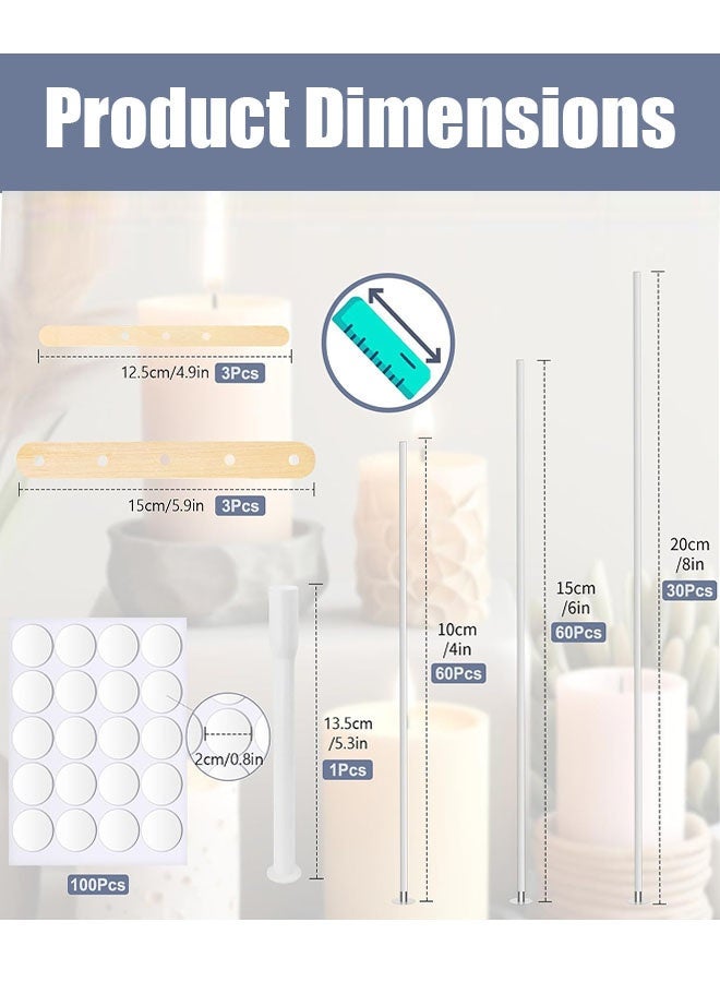 150 قطعة فلك شمعة لصنع الشموع، 100 قطعة فلس شمعة الملصقات، 6 قطع شمعة خشبية جهاز مركز الشمعة، فلك قطني مشمع مع مادة واقية للمعادن أقراص لصنع الشموع، 4 بوصة، 6 بوصة، 8 بوصة - Image 4