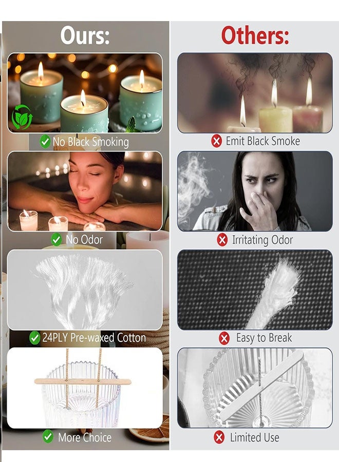 150 قطعة فلك شمعة لصنع الشموع، 100 قطعة فلس شمعة الملصقات، 6 قطع شمعة خشبية جهاز مركز الشمعة، فلك قطني مشمع مع مادة واقية للمعادن أقراص لصنع الشموع، 4 بوصة، 6 بوصة، 8 بوصة - Image 5