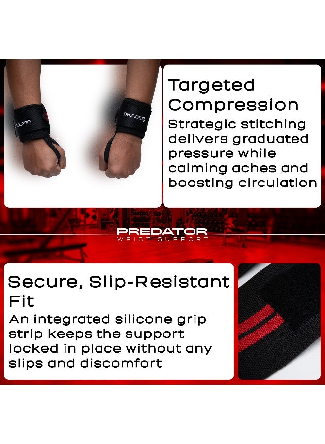 SOLPRO Predator Weight Lifting Wrist Support | Advanced Wrist Support for Powerlifting & Strength Training (Black/Red) - Image 5