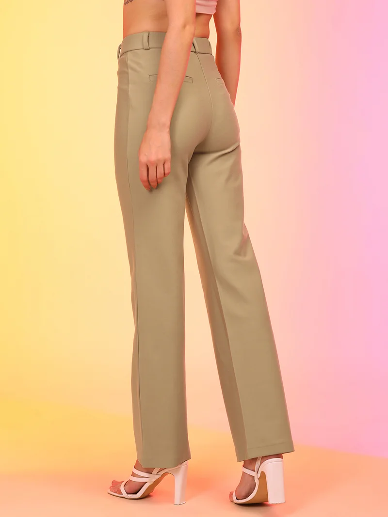 globus Women Camel Brown Straight Fit Treggings