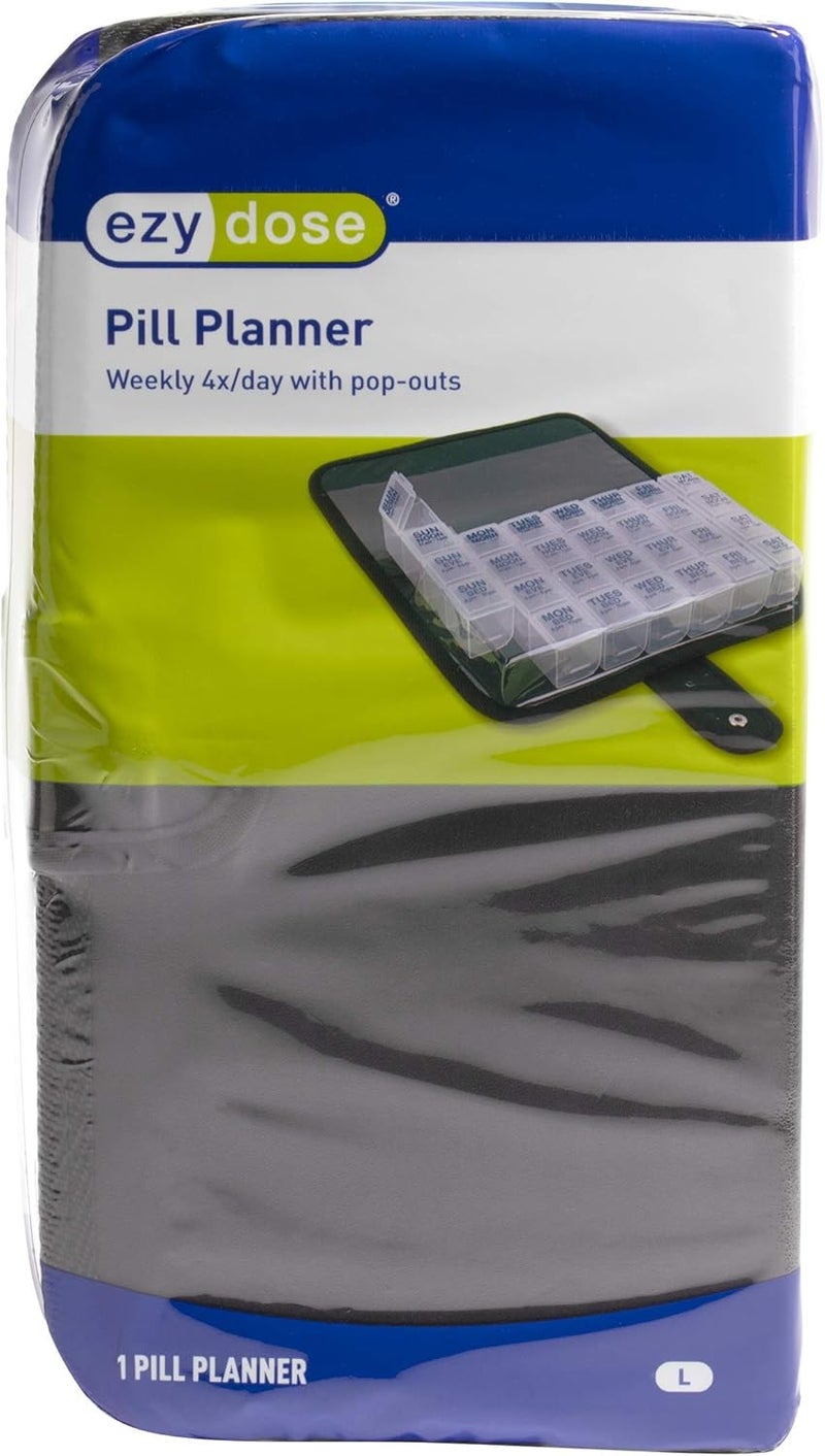 Ezy Dose Weekly 7-Day Pill Organizer with Carrying Case - Large Pop-Out Compartments for 4 Times a Day - Image 4