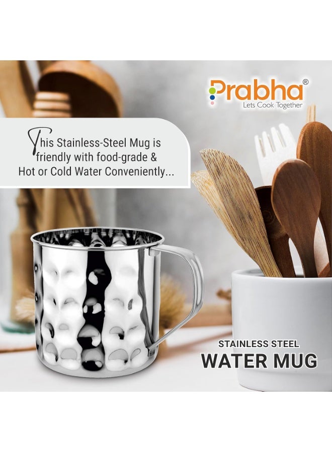 Prabha Stainless Steel Hammered Water Mug 1250ML, Multipurpose Jug for Milk, Hiking, and Camping - Image 3