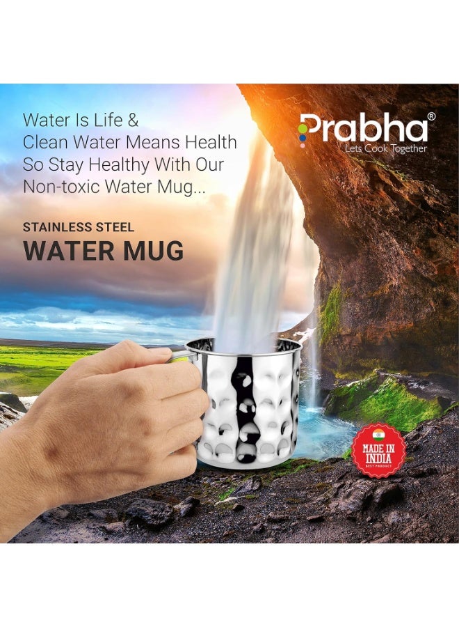 Prabha Stainless Steel Hammered Water Mug 1250ML, Multipurpose Jug for Milk, Hiking, and Camping - Image 4