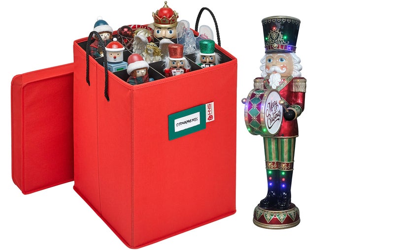 Christmas Nutcracker and Figurine Collectible Storage Box  Stores Up to 916 Tall Nutcrackers Ornaments and More  Holiday Decor Organizer with Adjustable Dividers  Nutcracker not Included