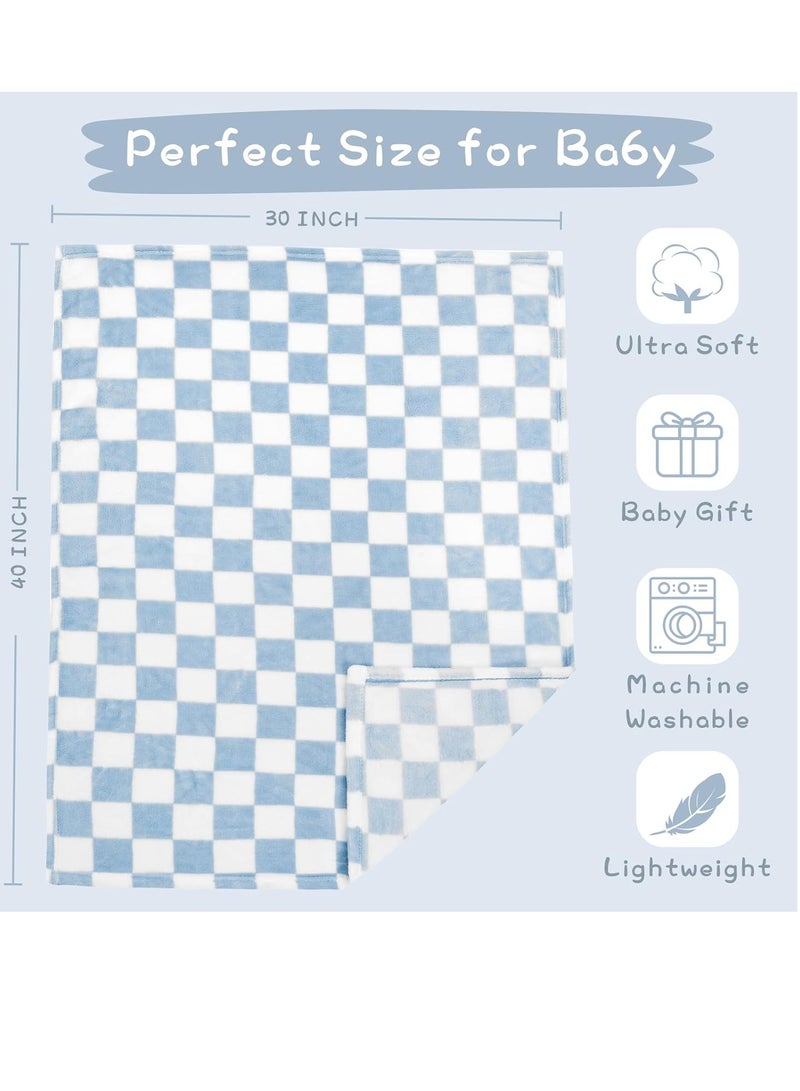 Gonice Baby Blanket Fleece Baby Blankets for Boys, Ultra Soft Cozy Fluffy Infant Toddler Newborn Receiving Blankets for Crib Stroller, 30''x40'', Blue - Image 2