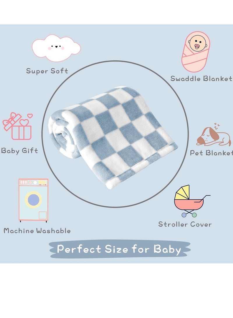 Gonice Baby Blanket Fleece Baby Blankets for Boys, Ultra Soft Cozy Fluffy Infant Toddler Newborn Receiving Blankets for Crib Stroller, 30''x40'', Blue - Image 3
