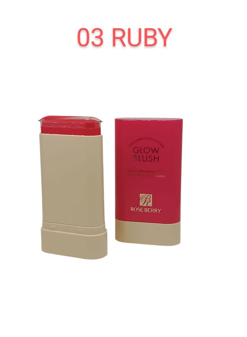 ROSE BERRY glow blush tinted moisture stick 03 RUBY