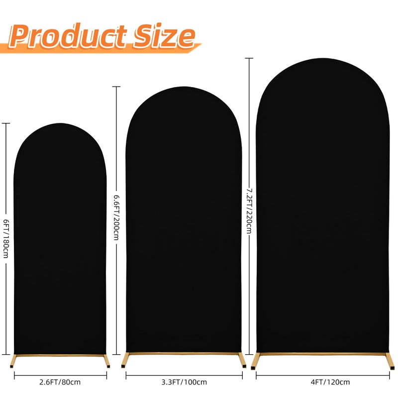 SUKAIKEQA 3-Piece Arch Cover Bundle – 7.2FT, 6.6FT & 6FT Stretch Spandex Backdrop Set – Wedding, Birthday & Photo Booth Arch Covers for Every Event - Image 2