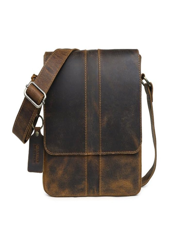 MaheTri Everyday Commuter Leather Side Bag for Men | Genuine Leather Sling Crossbody Messenger Bag | Compact Travel & Office Shoulder Bag with Adjustable Strap - Image 1