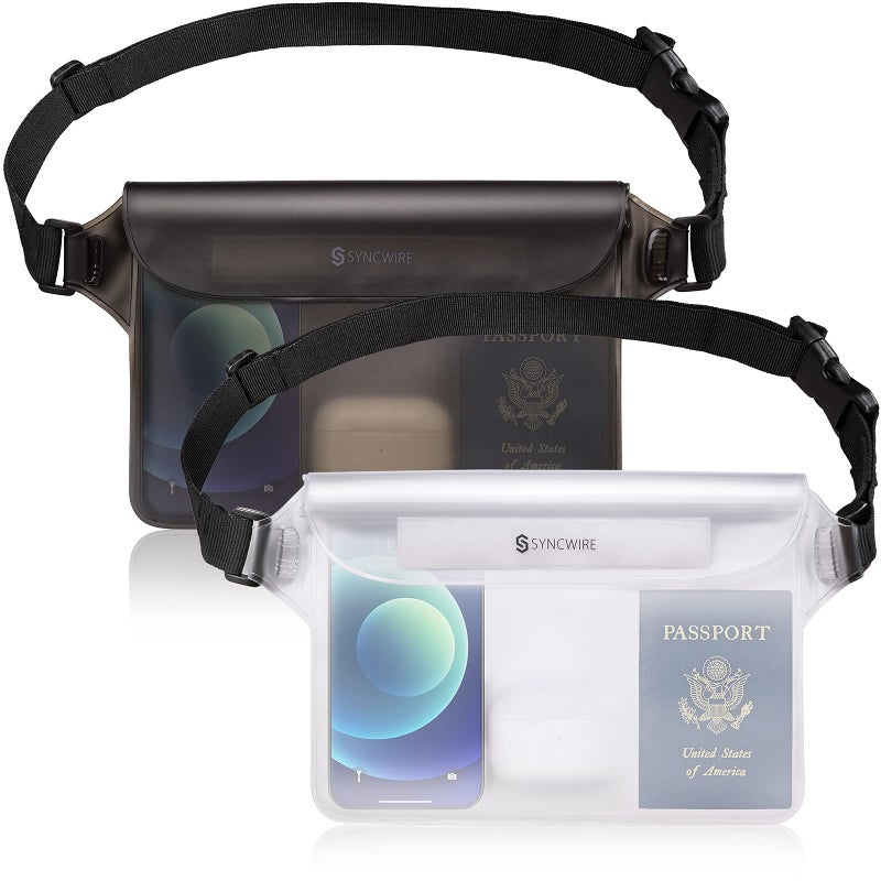 SYNCWIRE IPX8 Waterproof Pouch Bag with Adjustable Waist Strap-Screen Touchable Dry Bag with Adjustable Belt for Phone Valuables for Beach Swimming Snorkeling Boating Fishing Kayaking, etc - Image 1