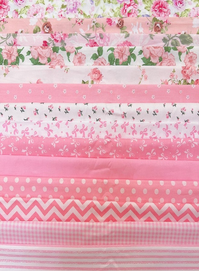 Antetek 42Pcs 10cm*10cm Cotton Fabric DIY Making Supplies Quilting Patchwork Fabric Fat Quarter Bundles DIY for Quilting Cotton Patchwork Cushions (Pink, 10cm*10cm) - Image 4