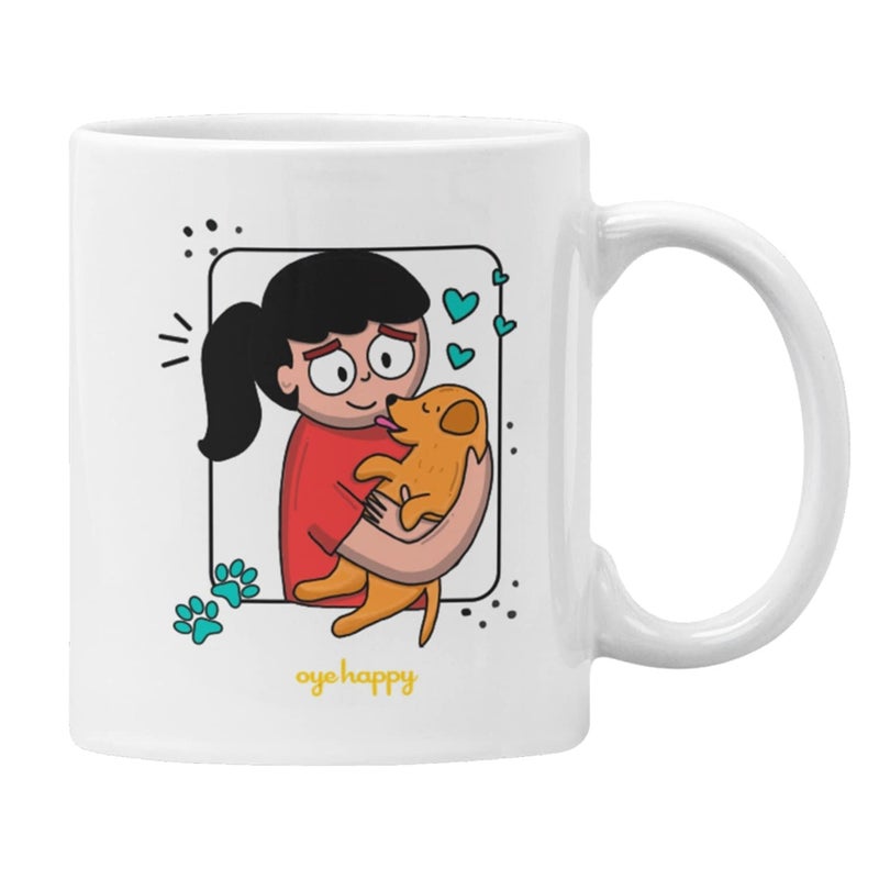 Oye Happy Dog Mom Mug Best Gift for Pet LoverGirlfriendWifeSisterFiance on Mothers DayBirthdayAnniversary - Image 3