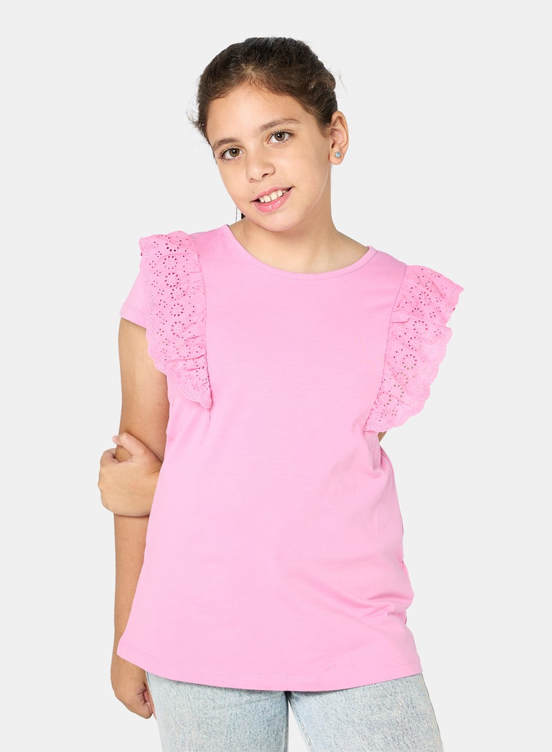 Panco Baby Girls COTTON CANDY Ruffle Detailed T-Shirt - Image 1