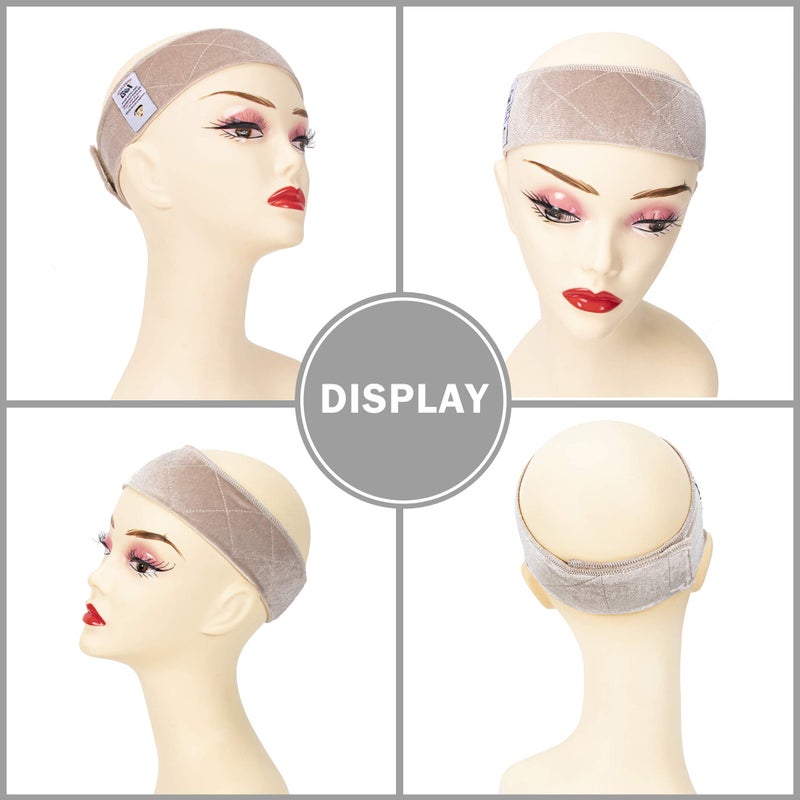 gexworldwide GEX Beauty Flexible Velvet Wig Grip Scarf Head Hair Band Wig Band Adjustable Fastern (Nude) - Image 2