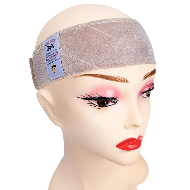 gexworldwide GEX Beauty Flexible Velvet Wig Grip Scarf Head Hair Band Wig Band Adjustable Fastern (Nude) - Image 1