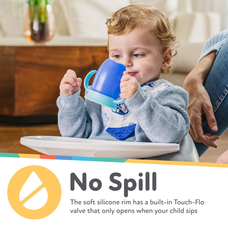 Nuby Wonder Cup - Spill-Proof Toddler Sippy Cups - (3 Pack) 5 oz - Sip from All Sides - Leak Resistant - Easy Grip Two-Handle Design - Green/Red/Blue - Image 4