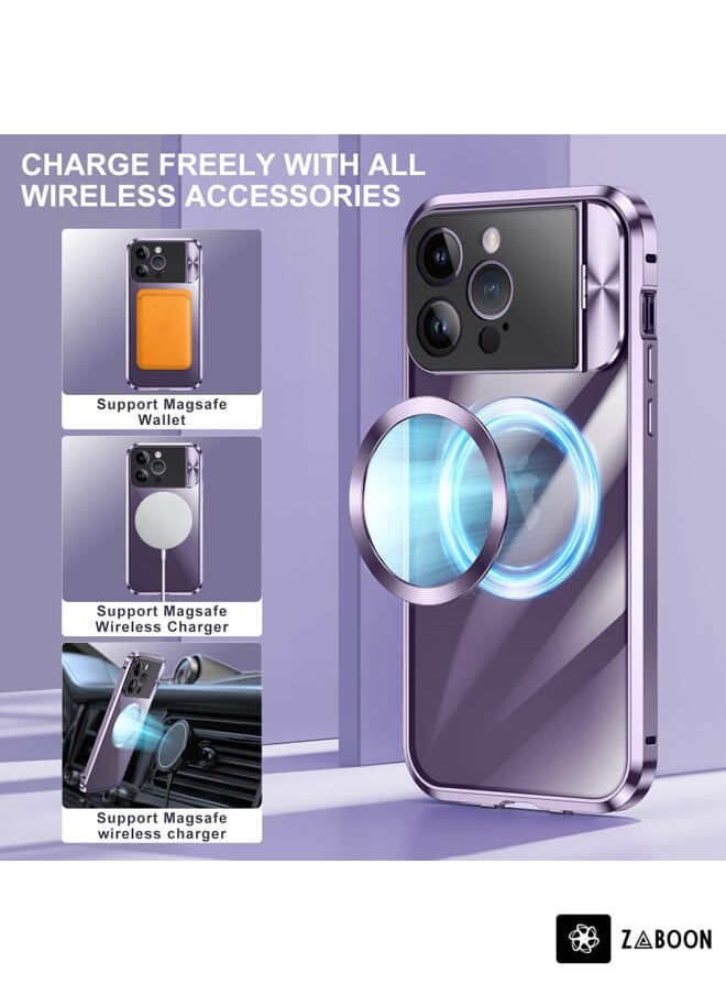 Zaboon - Protective Case For Samsung Galaxy Z Fold5 Electroplating Corrugated Hinge Folding  with Pen Slot - Image 1