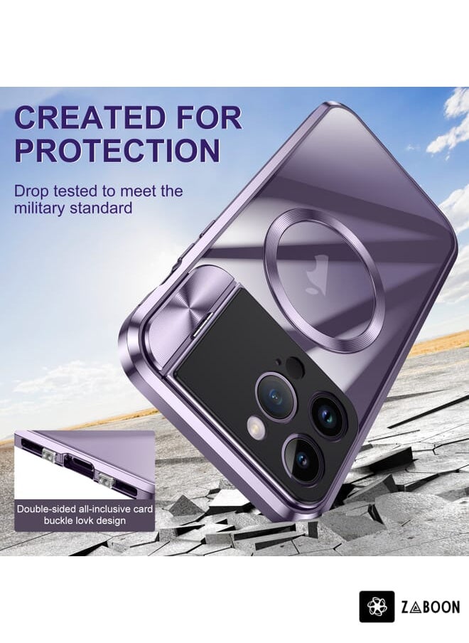 Zaboon - Protective Case For Samsung Galaxy Z Fold5 Electroplating Corrugated Hinge Folding  with Pen Slot - Image 1