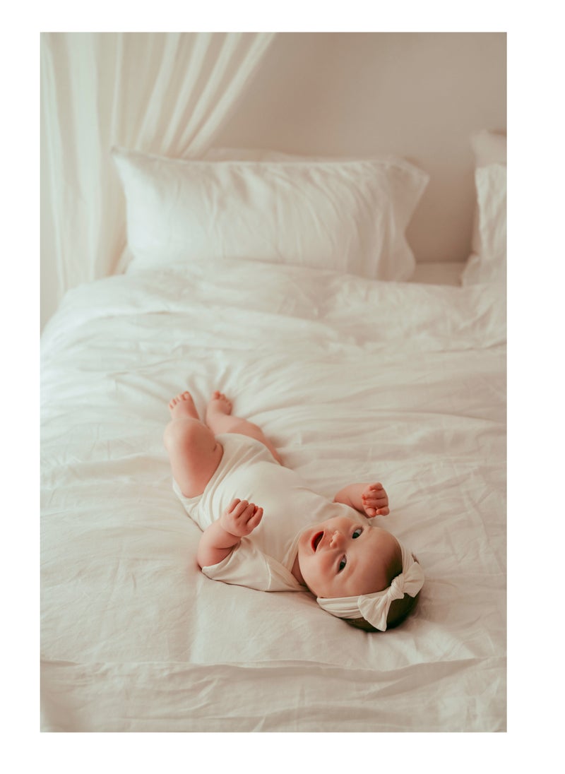 Anvi Baby Set of 3 Organic Bamboo Spandex Bodysuit- Gift Set - Light Mint/Lemon/ White 0-3M  - Image 3