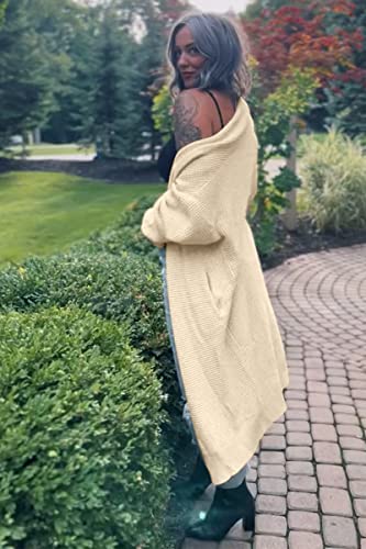LILLUSORY Long Cardigan Sweaters for Women Fall Trendy Oversized Open Front Winter Coat Blazer 2025 Cozy Chunky Knit Sweater Jacket Outwear Coats Apricot S - Image 5