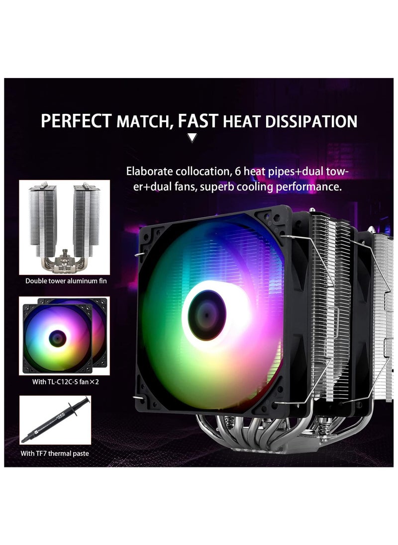 Thermalright Thermalright Peerless Assassin 120 SE ARGB CPU Air Cooler, 6 Heat Pipes Cpu cooler, Dual TL-C12C-S PWM Fan, Aluminium Heatsink Cover, AGHP Technology, for AMD AM4/AM5/Intel LGA1700/1150/1151/1155/1200  - Image 3