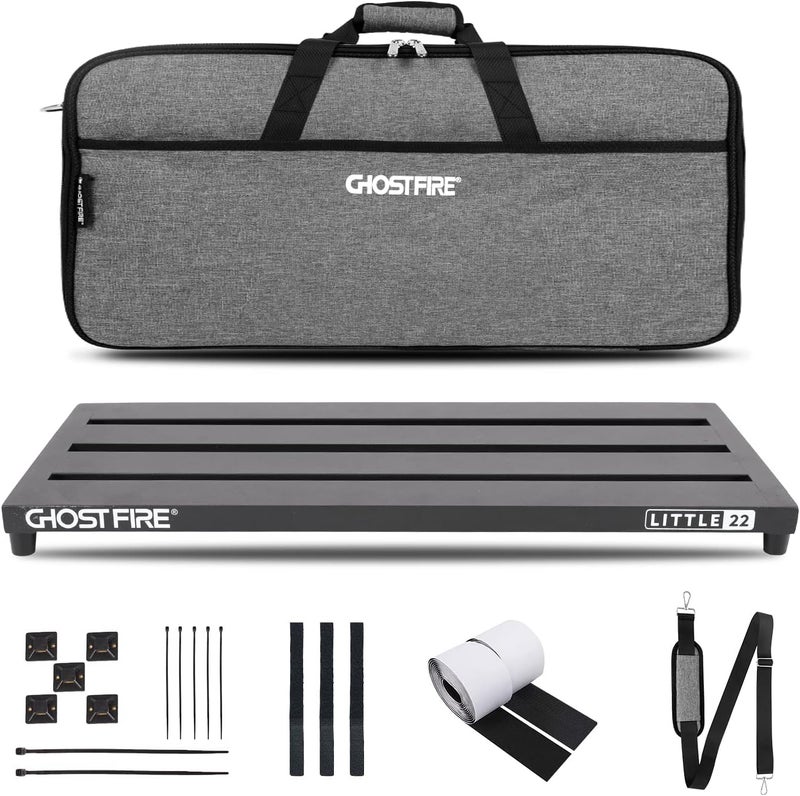 GHOSTFIRE Ghost Fire Guitar Pedal Board Aluminum Alloy Effect Pedalboard 22"x9.8" with Carry Bag,V series (V-LITTLE 22) - Image 1