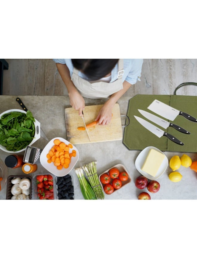 Hersent حقيبة سكين الطهاة HERSENT، حقيبة سفر محمولة لحمل السكاكين مع 4 فتحات، أفضل هدية للطهاة المحترفين أو عشاق الطهي من الرجال والنساء