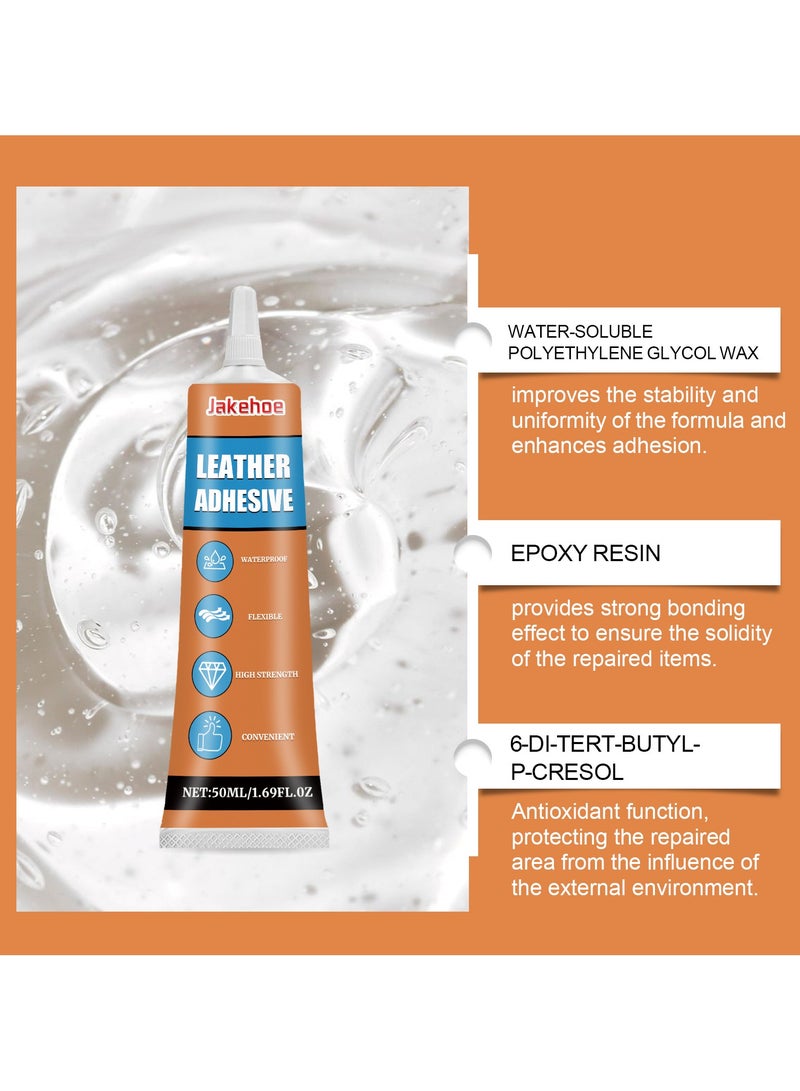 Jakehoe Leather Adhesive,Leather Fabric Sofa Adhesive, Waterproof Seamless Repair Bonding Effect 50ml - Image 4