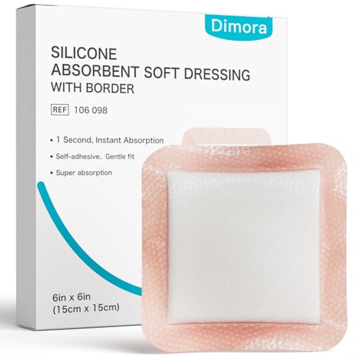 Silicone Super Absorbent Wound Dressings Gentle Adhesive Bandages with Ultrasorb PolymerHeavy Exudate Wound Care Pads 6X 6 10 Packs