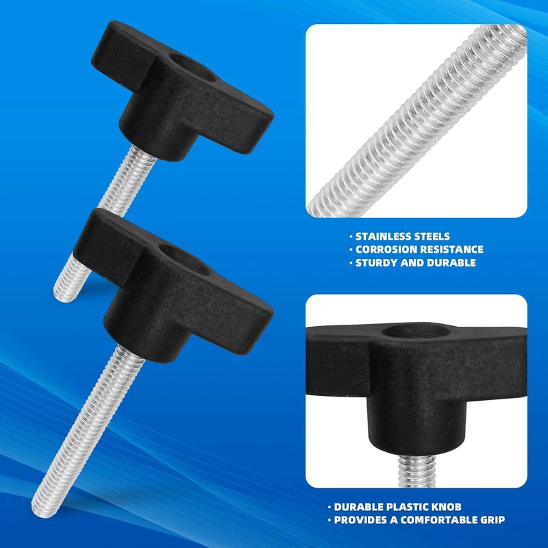 DLBEEM 20 Pcs Thumb Screw, M4 M5 M6 M8 Thread Thumbscrew Adjustable Tee Wing Knob Bolt Screws Kit for Remove Hand Tightening Knob Power Supply, Carbon Steel - Image 5