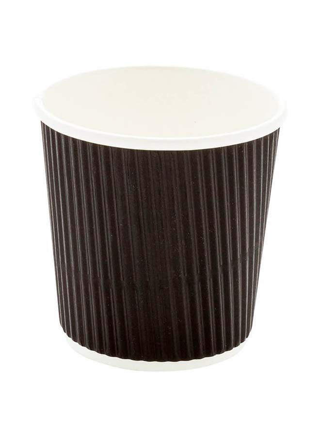 Restaurantware 4 Ounce Disposable Cups, Pack of 25 Ripple Wall Hot Holders–Lids Sold Separately, Designed with a Rolled Rim and Black Paper Insulation, Ideal for Serving Hot Coffee, Tea, and More - Image 1