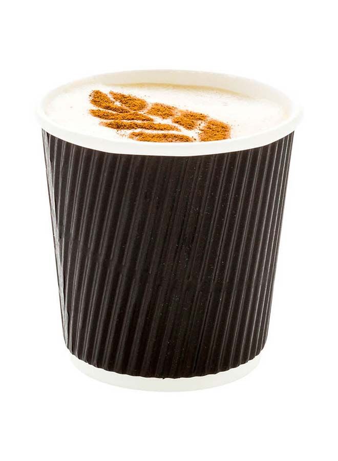 Restaurantware 4 Ounce Disposable Cups, Pack of 25 Ripple Wall Hot Holders–Lids Sold Separately, Designed with a Rolled Rim and Black Paper Insulation, Ideal for Serving Hot Coffee, Tea, and More - Image 3