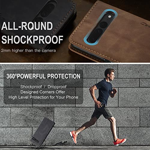 Cracedily for Google Pixel 7 Pro Case, Flip Wallet Leather Case with Card Holder Magnetic Closure Shockproof Kickstand Protective Phone Cases Cover for Google Pixel 7 Pro,Black - Image 5