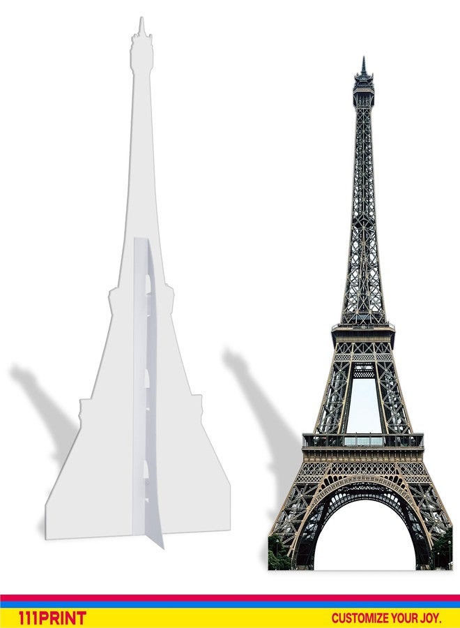 111PRINT Eiffel Tower Cardboard Cutout 6FT, Life Size Paris Backdrop for Weddings, Birthdays, Proms, Classroom Decor Coroplast, Easy Assembly Reusable, 1 Piece - Image 3