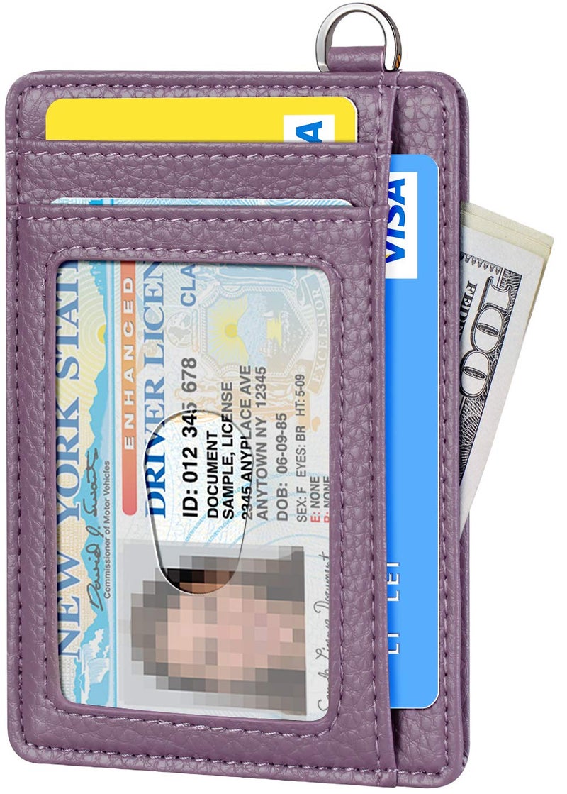 FurArt محفظة FurArt نحيفة وعصرية، محفظات جيب أمامية، حجب RFID، حامل بطاقات ائتمان للرجال - لافندر - Image 2