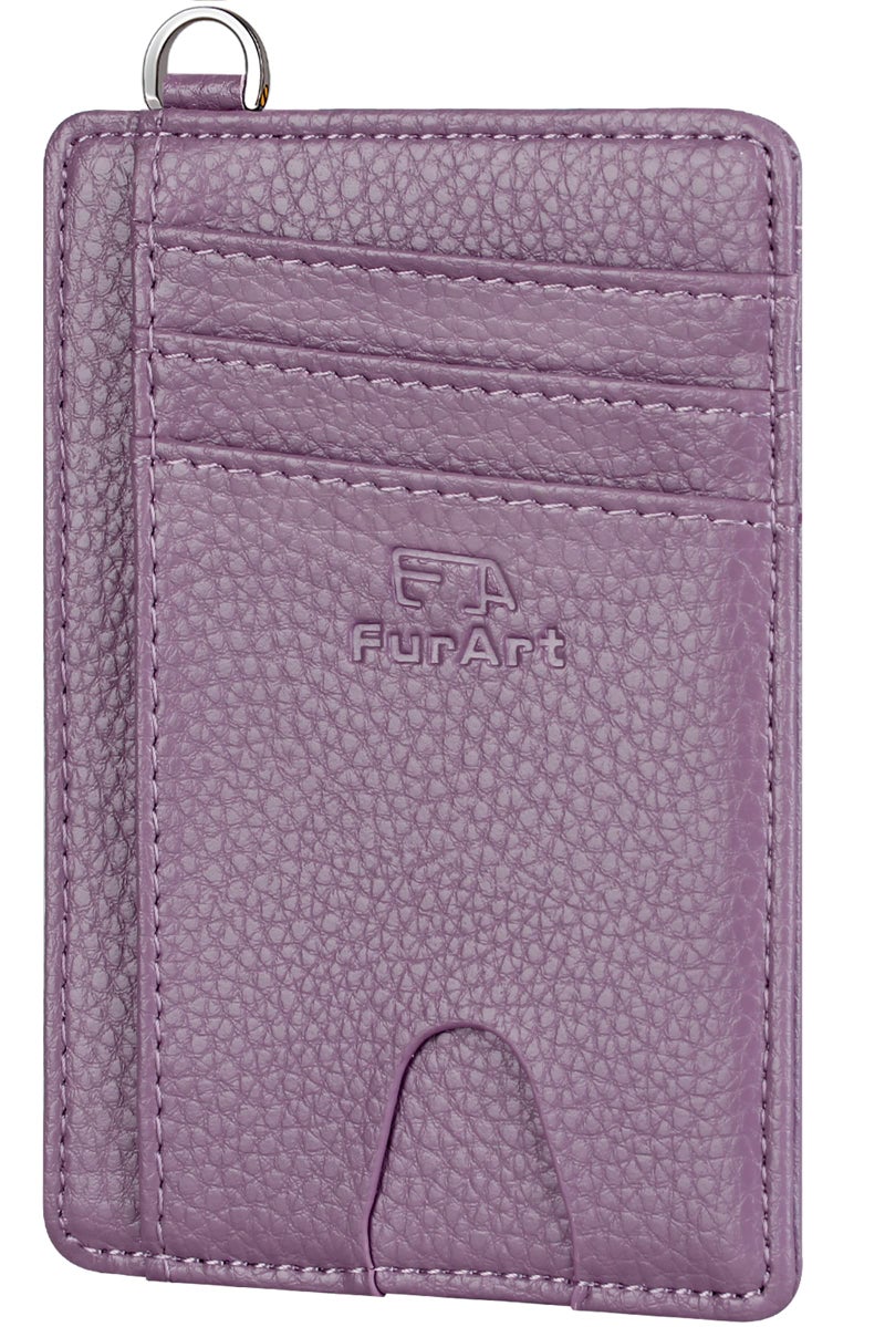 FurArt محفظة FurArt نحيفة وعصرية، محفظات جيب أمامية، حجب RFID، حامل بطاقات ائتمان للرجال - لافندر - Image 1