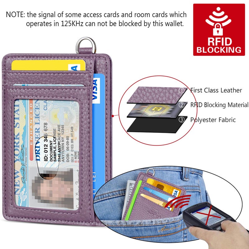 FurArt محفظة FurArt نحيفة وعصرية، محفظات جيب أمامية، حجب RFID، حامل بطاقات ائتمان للرجال - لافندر - Image 5