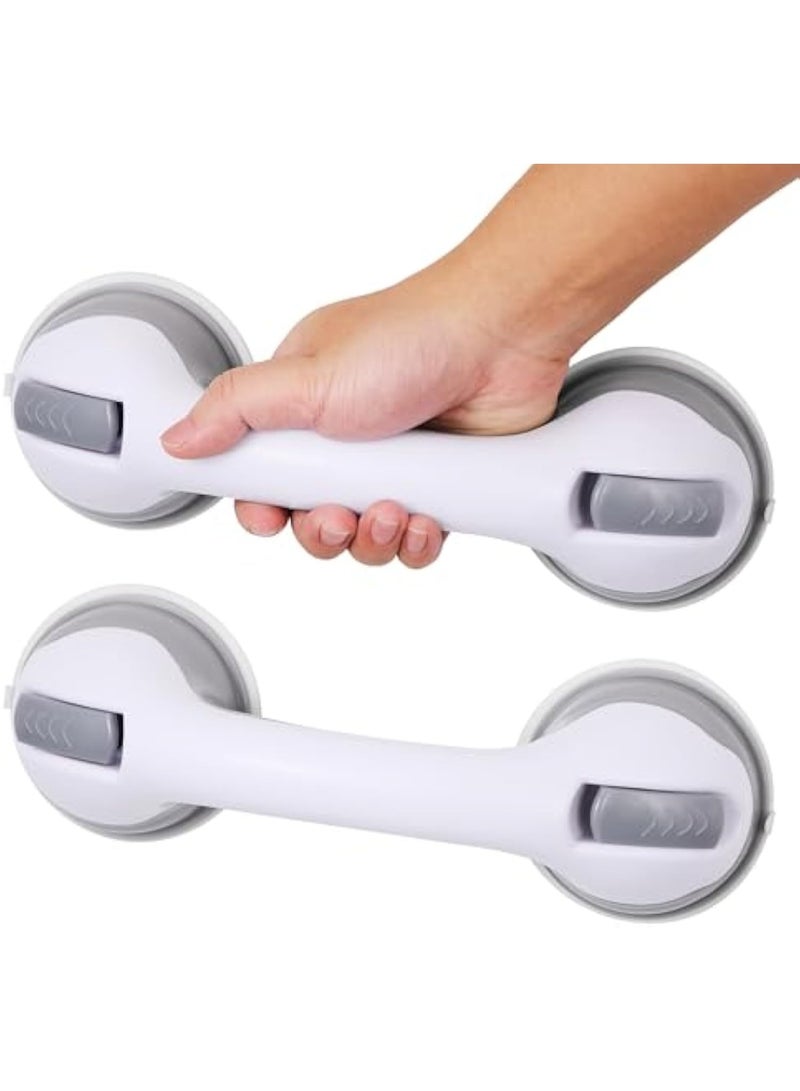 يلا جوي 2 حزمة من قضبان الإمساك لأحواض الاستحمام والاستحمام، قضيب إمساك بالشفط، مقابض استحمام شديدة التحمل 12 بوصة درابزين حمام قابل للإزالة لكبار السن وكبار السن، مقبض أمان للحمام، بدون حفر مقاوم للماء - Image 1